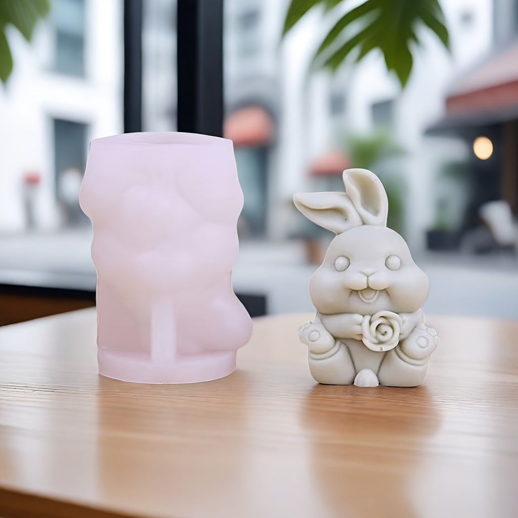 Καλούπι σιλικόνης Λαγουδάκι με λουλούδι